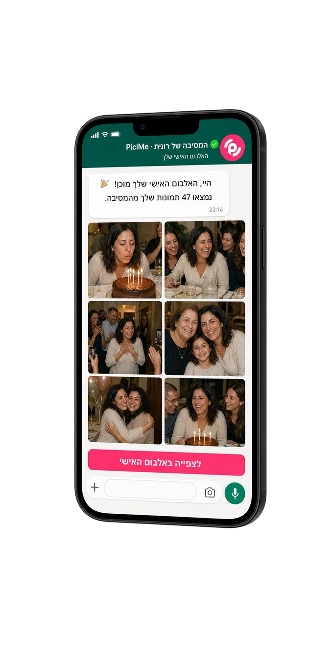 A personal WhatsApp album from the party, all of the birthday guest of honor's photos from the evening in one place