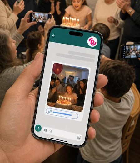 Before: open an event and share a link