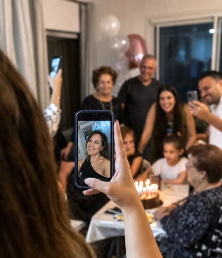 During the party: photograph, and one selfie