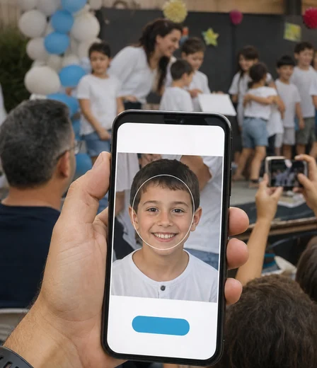 בזמן הטקס: מצלמים, ותמונה אחת של הילד