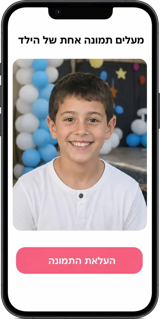 During the ceremony: photograph, and one photo of the child