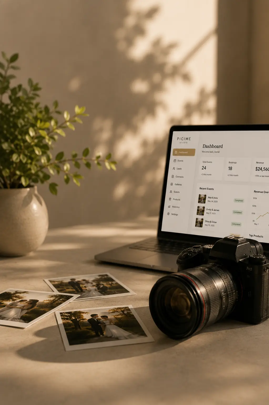 A couple on their wedding day – shot by a photographer working with PiciMe Studio